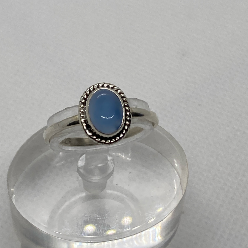 Blue Chalcedony Oval Ring