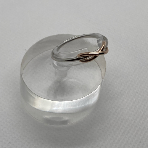 Two tone infinity band ring