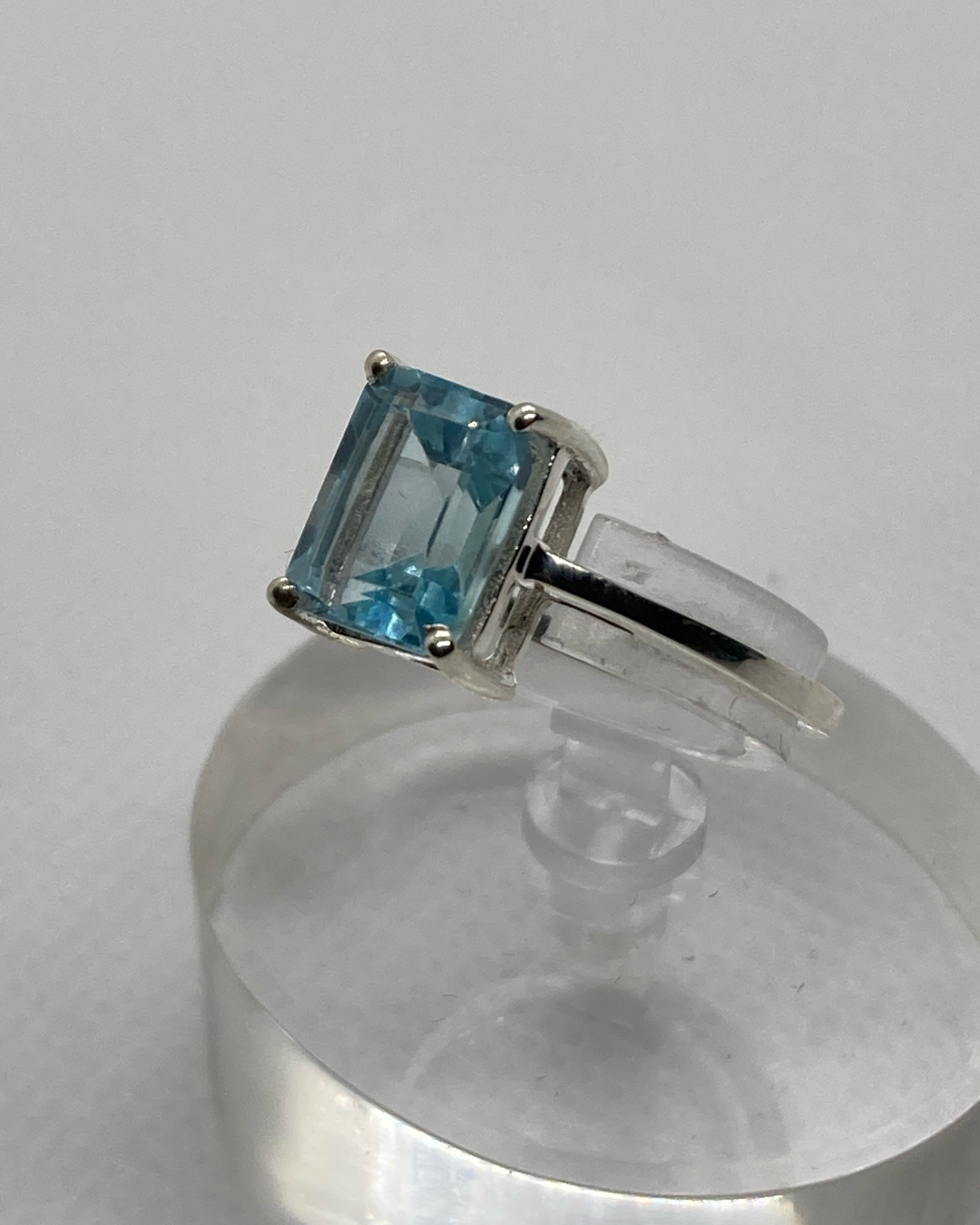 REAL Blue Topaz Emerald Ring