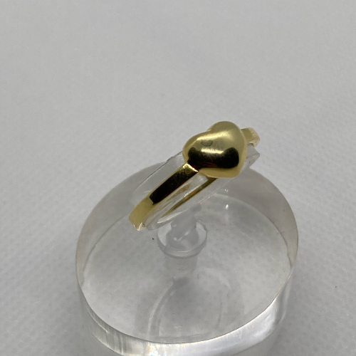 Puffy Heart Ring in Gold over 925 Sterling Silver