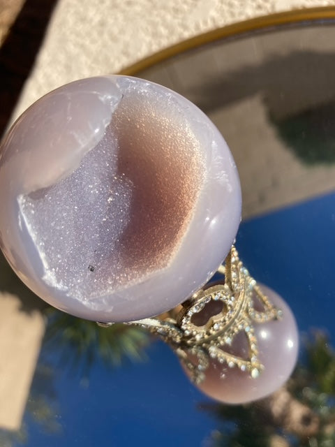 Small Druzy Agate - perwinkle blue