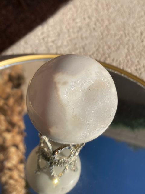 White Druzy Sphere
