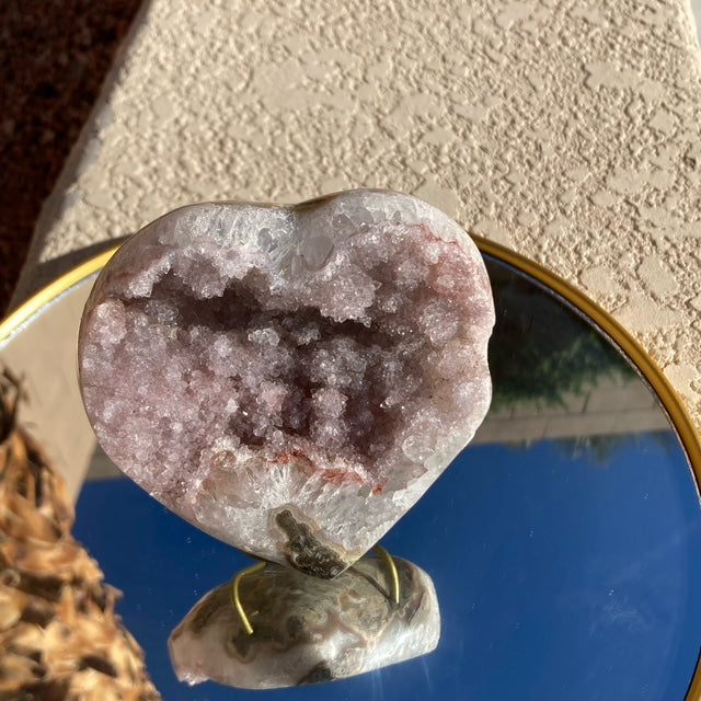 Druzy Pink/Purple Heart