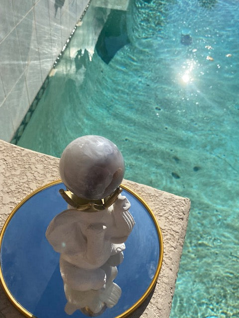 Small - Blue Druzy Agate sphere