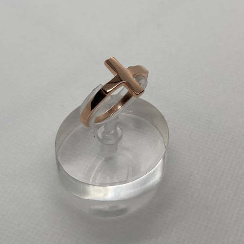 Cross Ring in Rose Gold over 925 Sterling Silver