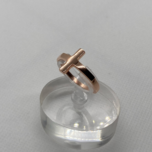 Cross Ring in Rose Gold over 925 Sterling Silver