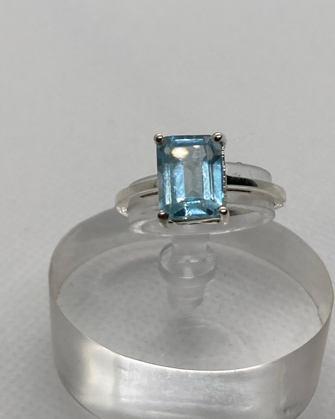 REAL Blue Topaz Emerald Ring