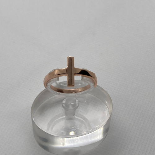 Cross Ring in Rose Gold over 925 Sterling Silver