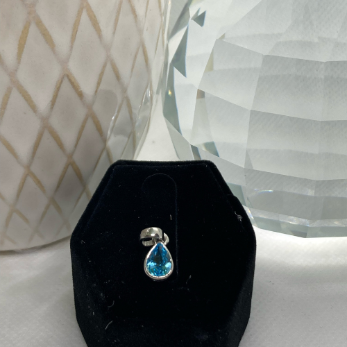 Teardrop Swiss Blue Topaz Pendant