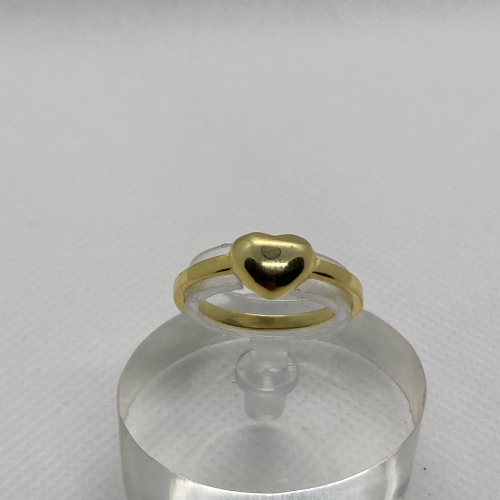 Puffy Heart Ring in Gold over 925 Sterling Silver