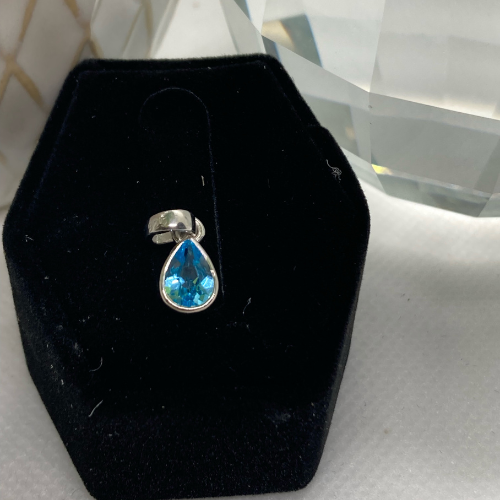 Teardrop Swiss Blue Topaz Pendant