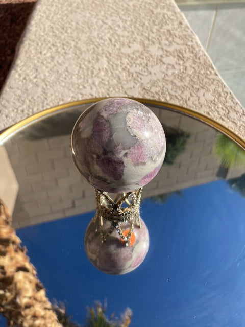Small RARE Pink Tourmaline Sphere