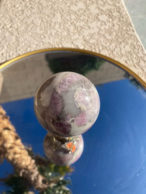 Small RARE Pink Tourmaline Sphere