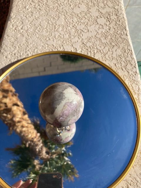 Small RARE Pink Tourmaline Sphere