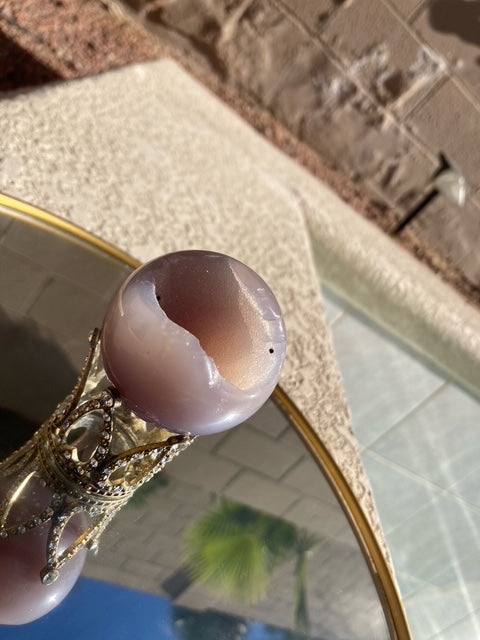 Small Druzy Agate - perwinkle blue