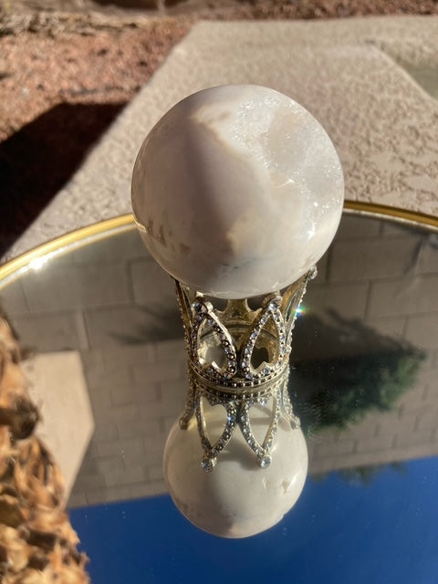 White Druzy Sphere