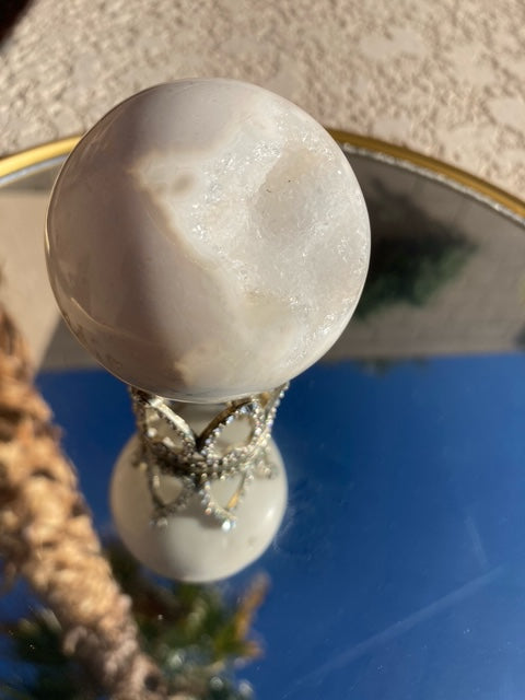 White Druzy Sphere