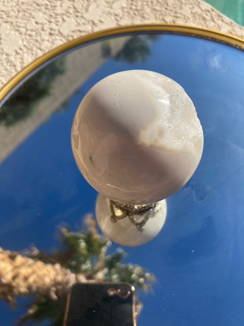 White Druzy Sphere