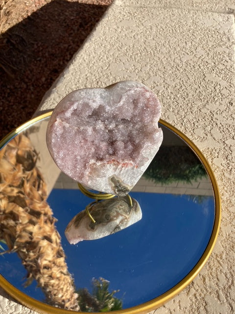 Druzy Pink/Purple Heart