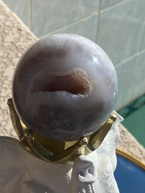 Small - Blue Druzy Agate sphere