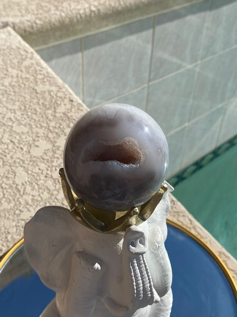 Small - Blue Druzy Agate sphere