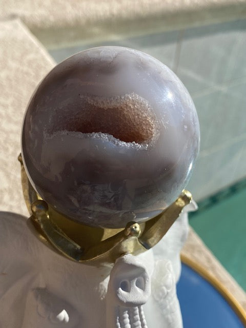 Small - Blue Druzy Agate sphere