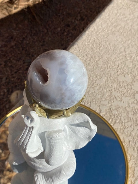 Small - Blue Druzy Agate sphere