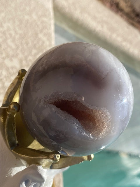Small - Blue Druzy Agate sphere
