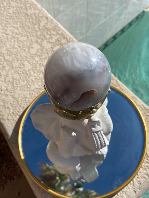 Small - Blue Druzy Agate sphere